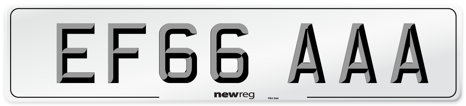 EF66 AAA Number Plate from New Reg